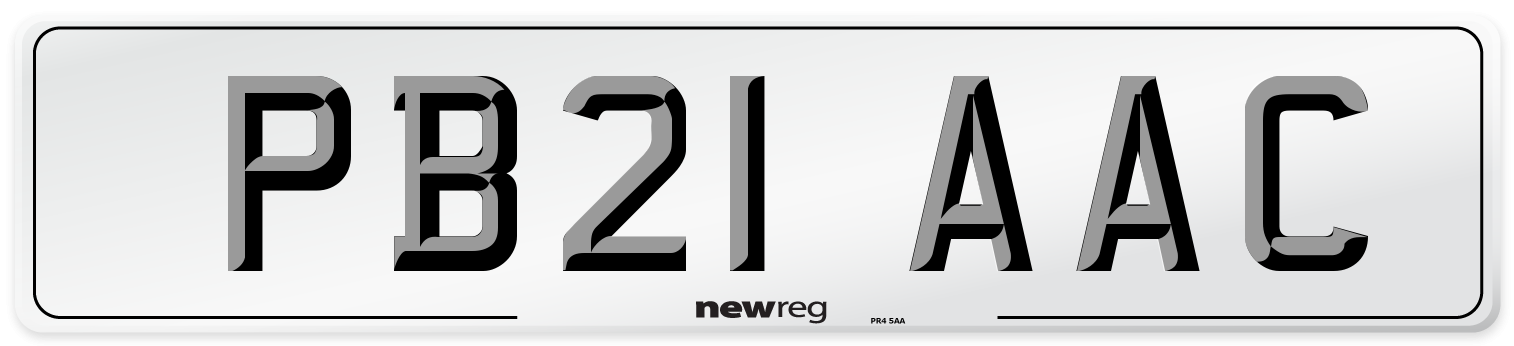 PB21 AAC Number Plate from New Reg